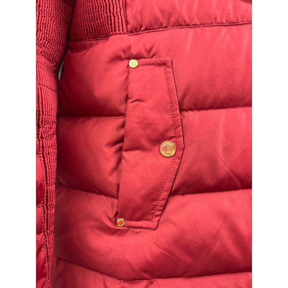 Women’s Michael Kors XL Burgundy Puffer Jacket with Fur Lined Hood - Picture 3 of 6